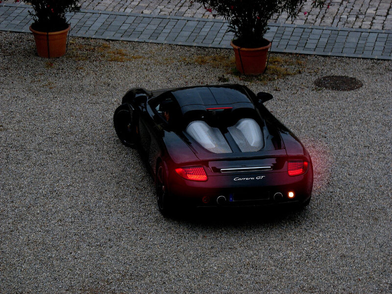 Black Sports Car — Calm, Night