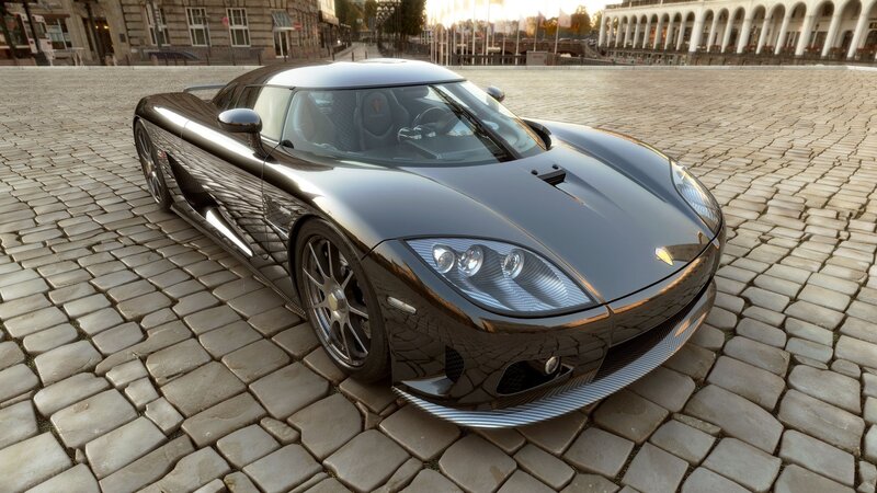 Black Sports Car — Calm, Sunset, 3d Render
