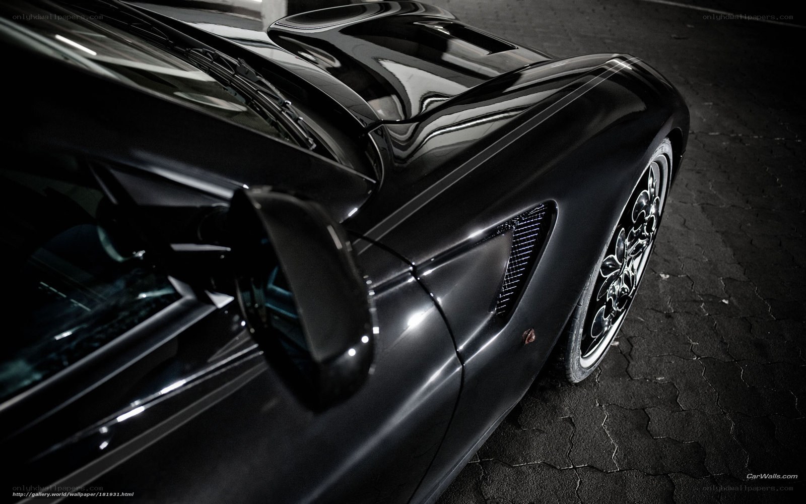black sports car close-up