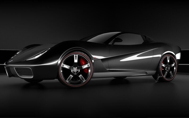 black sports car concept
