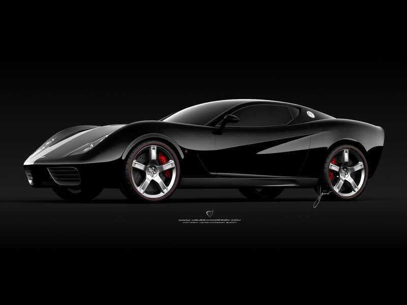 Black sports car concept