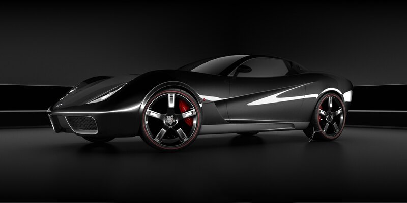 black sports car concept