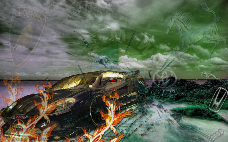 Black Sports Car Crash