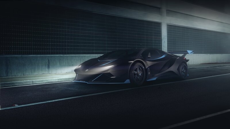 Black Sports Car — Dark, Night, 3d Render, Tunnel
