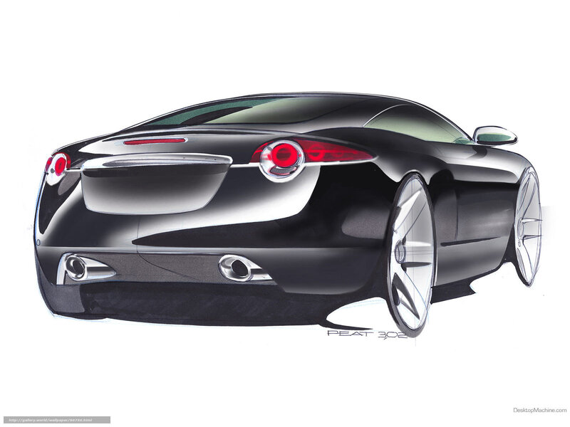 black sports car design sketch
