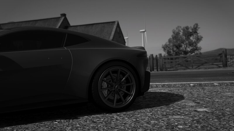 Black Sports Car — Dramatic, 3d Render, Building