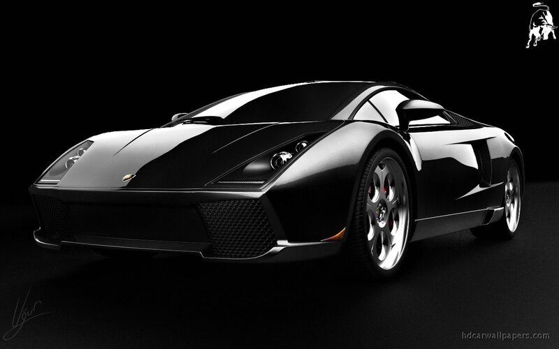 Black Sports Car — Dramatic, 3d Render, Bull Logo