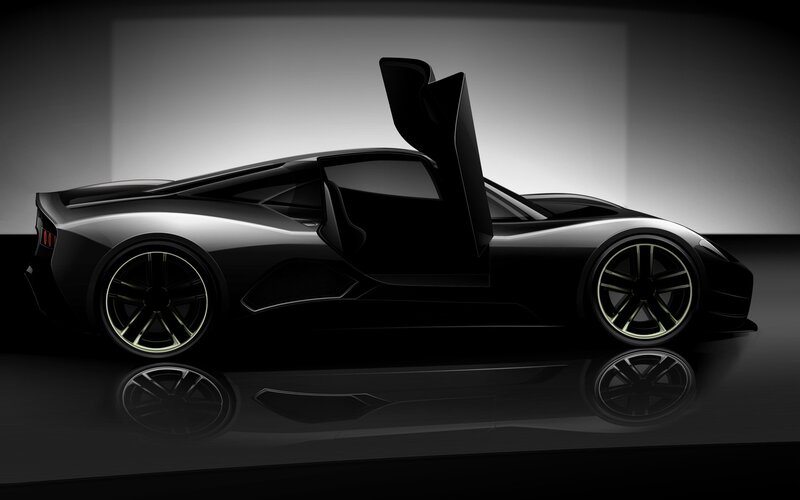 Black Sports Car — Dramatic, 3d Render, Car Door