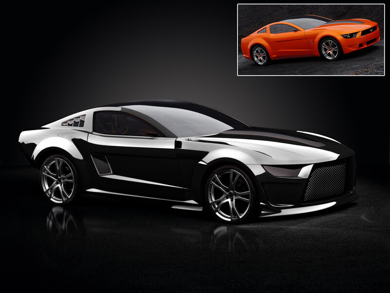 Black Sports Car — Dramatic, 3d Render, Inset Image