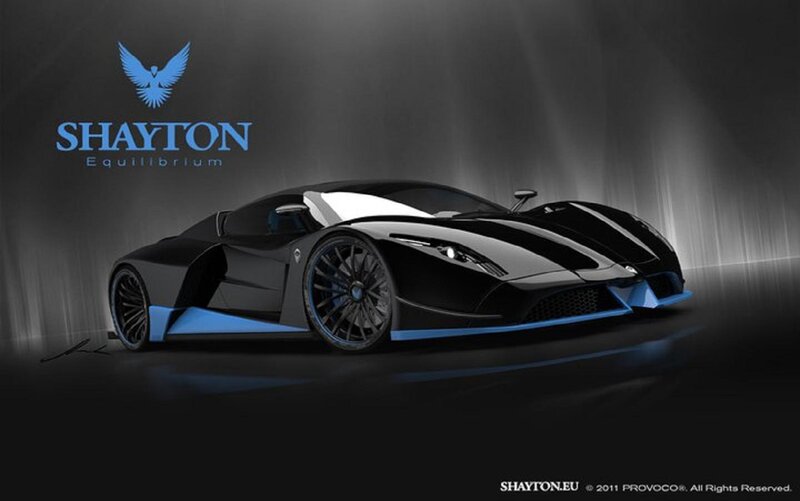 Black Sports Car — Dramatic, 3d Render, Logo, Blue Accents