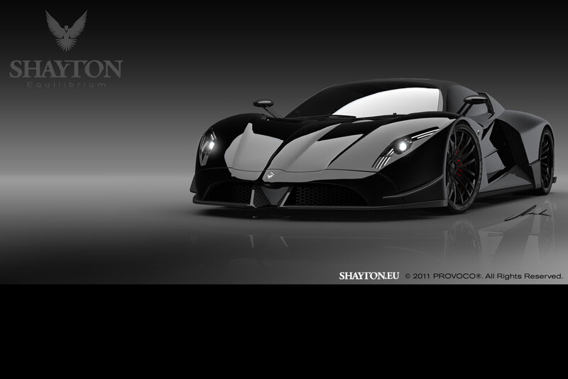 Black Sports Car — Dramatic, 3d Render, Logo