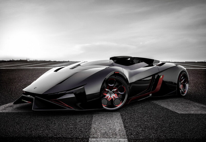 Black Sports Car — Dramatic, 3d Render, Race Track