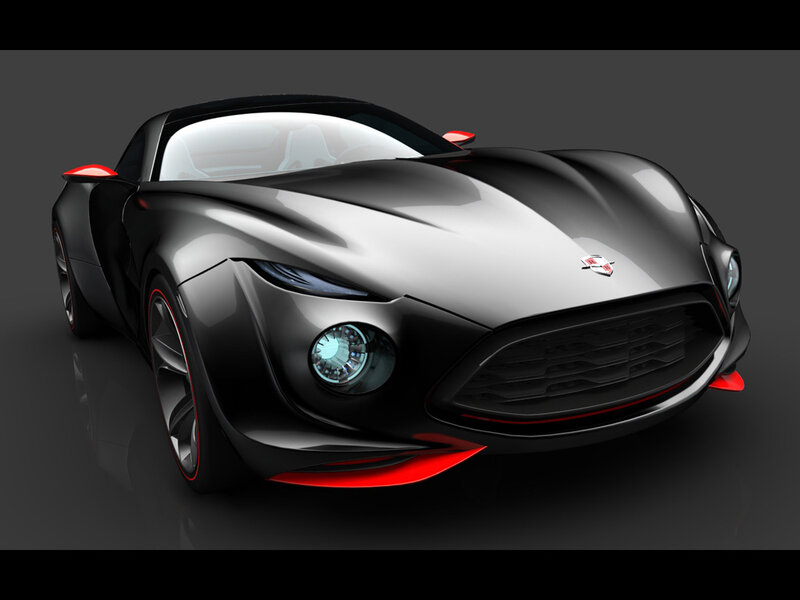 Black Sports Car — Dramatic, 3d Render, Red Accents