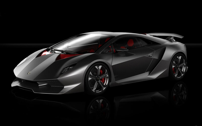Black Sports Car — Dramatic, 3d Render, Red Seats, Carbon Fiber