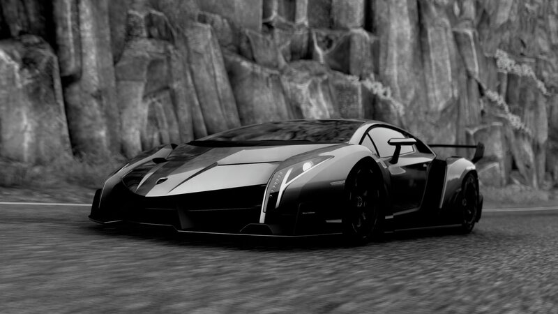 Black Sports Car — Dramatic, 3d Render, Road, Cliff