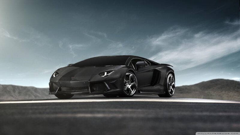 Black Sports Car — Dramatic, 3d Render, Road, Mountains