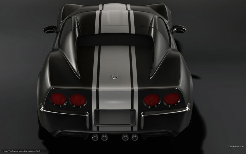 Black Sports Car — Dramatic, 3d Render, Stripes, Taillights
