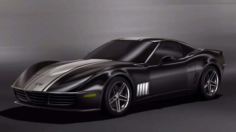 Black Sports Car — Dramatic, 3d Render, Stripes