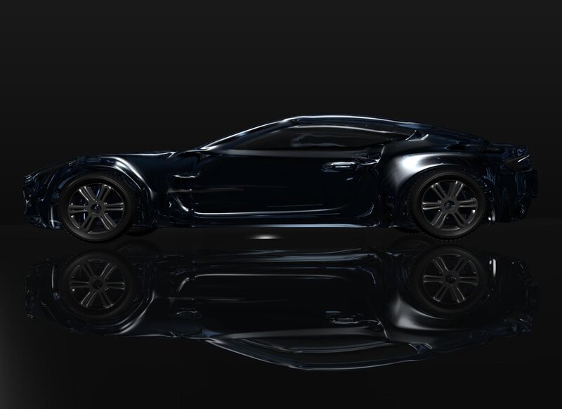 Black Sports Car — Dramatic, 3d Render