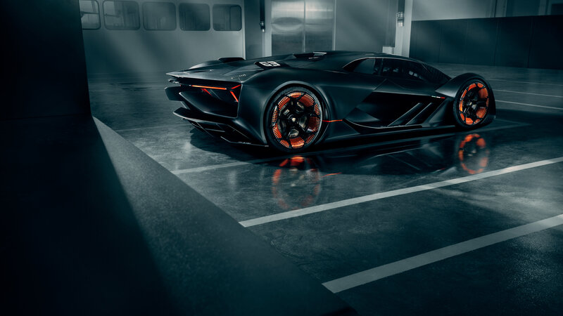 Black Sports Car — Dramatic, 3d Render, Wheel, Garage