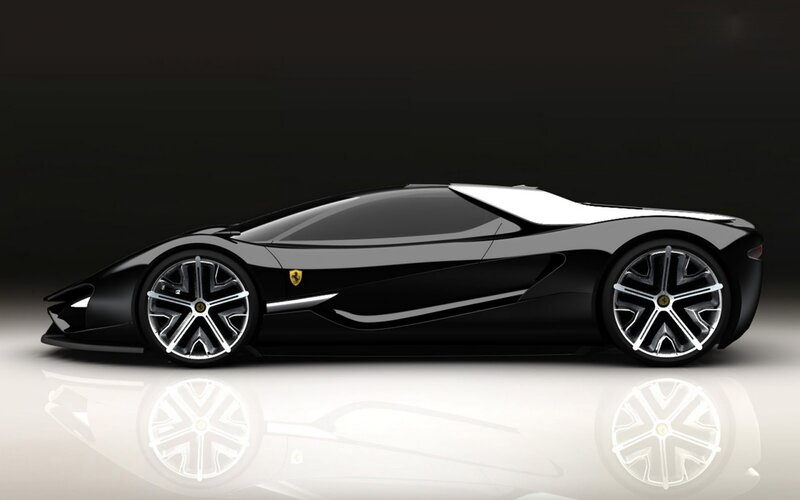 Black Sports Car — Dramatic, 3d Render, Wheels, Windows, Roof
