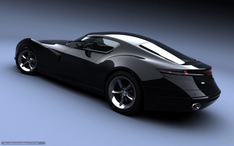 Black Sports Car — Dramatic, 3d Render, Wheels, Windows