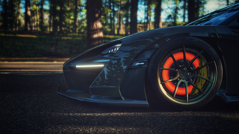 Black Sports Car — Dramatic, Afternoon, 3d Render, Forest
