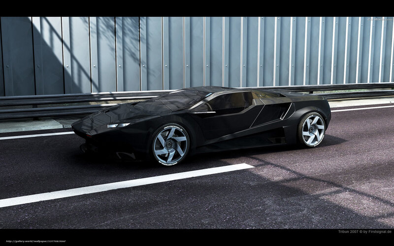 Black Sports Car — Dramatic, Afternoon, 3d Render, Road