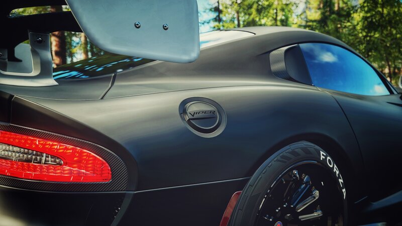 Black Sports Car — Dramatic, Afternoon, 3d Render, Trees