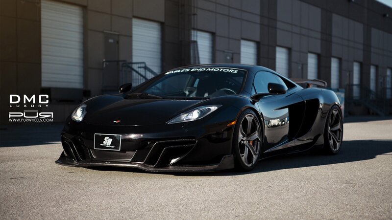 Black Sports Car — Dramatic, Afternoon, Photograph, Building, Garage Doors
