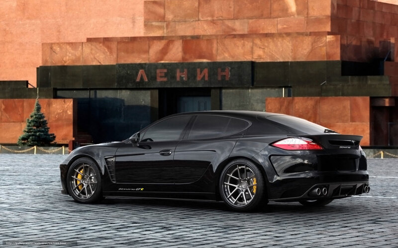 Black Sports Car — Dramatic, Afternoon, Photograph, Building, Tree
