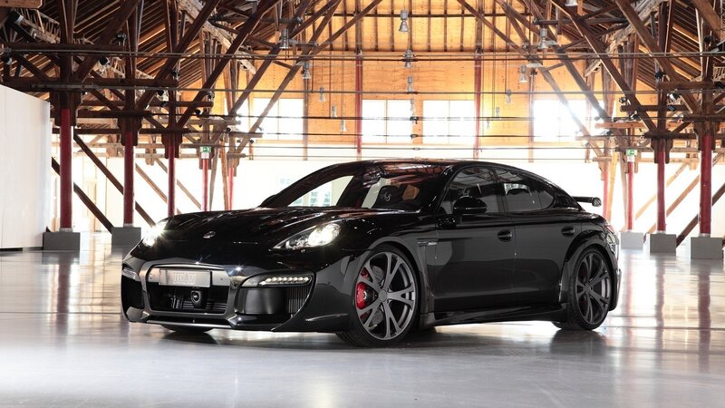 Black Sports Car — Dramatic, Afternoon, Photograph, Building, Windows, Gray