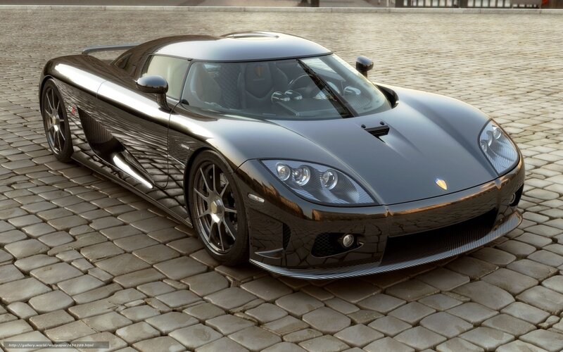 Black Sports Car — Dramatic, Afternoon, Photograph, Cobblestone