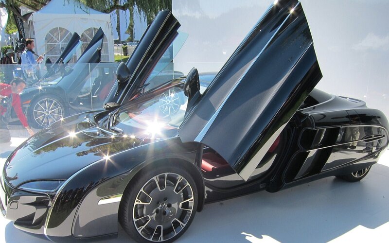 Black Sports Car — Dramatic, Afternoon, Photograph, People