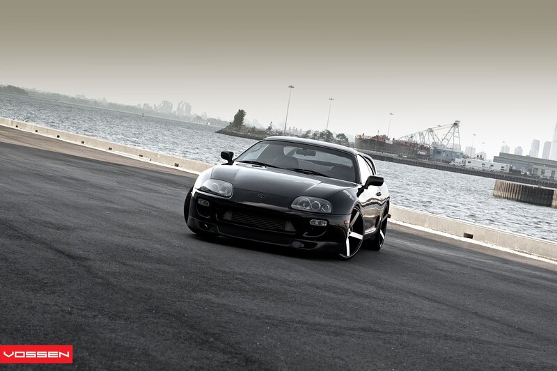 Black Sports Car — Dramatic, Afternoon, Photograph, Water, Cityscape