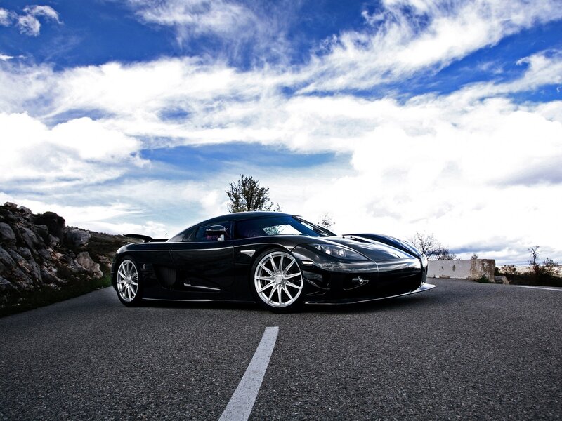Black Sports Car — Dramatic, Afternoon