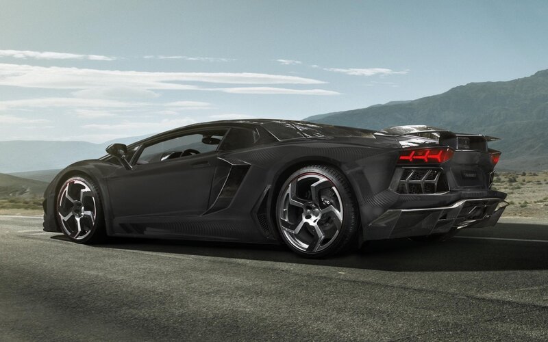 Black Sports Car — Dramatic, Blue