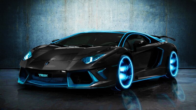 Black Sports Car — Dramatic, Digital Art, Glowing Lights