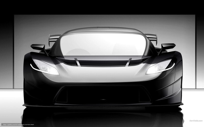 Black Sports Car — Dramatic, Digital Art, Headlights