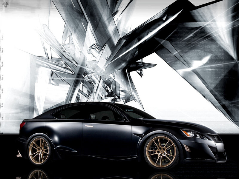 Black Sports Car — Dramatic, Digital Art, Wheels, Background Art