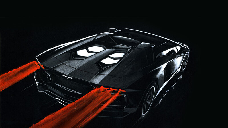 Black Sports Car — Dramatic, Illustration