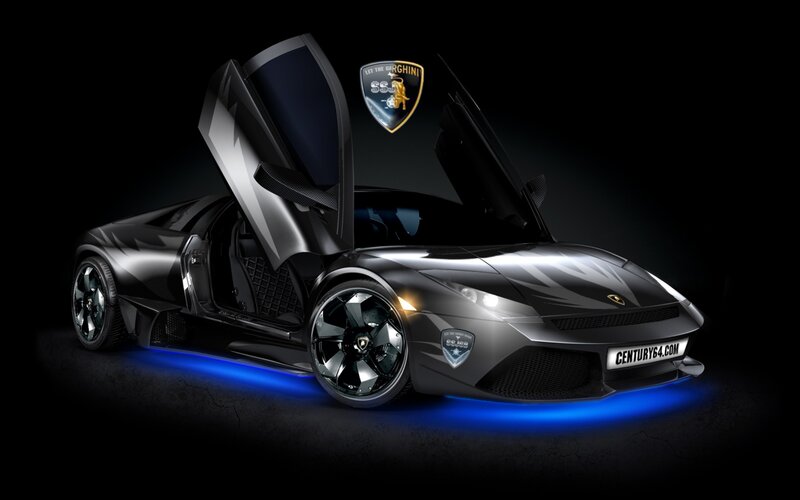 Black Sports Car — Dramatic, Night, 3d Render, Car Doors