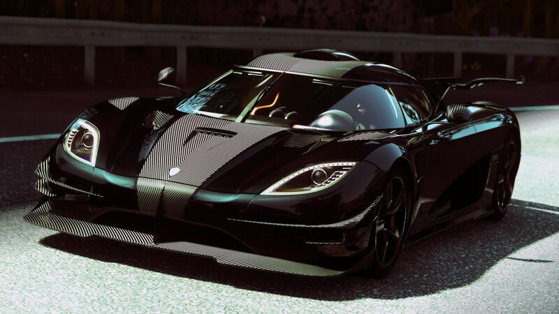 Black Sports Car — Dramatic, Night, 3d Render, Carbon Fiber