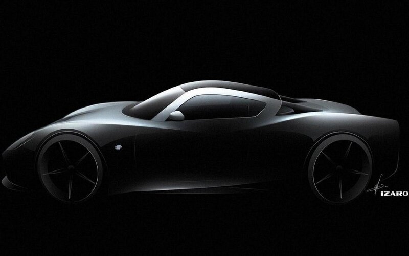 Black Sports Car — Dramatic, Night, Digital Art, Wheel, Side View