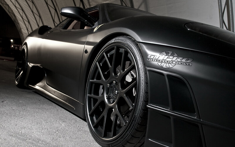 Black Sports Car — Dramatic, Night, Photograph, Car Wheel, Side Mirror