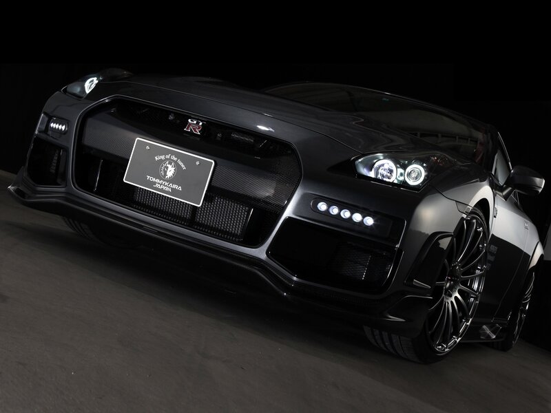 Black Sports Car — Dramatic, Night, Photograph, Headlights, License Plate