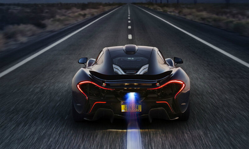 Black Sports Car — Dramatic, Night, Photograph, Road, Car Lights