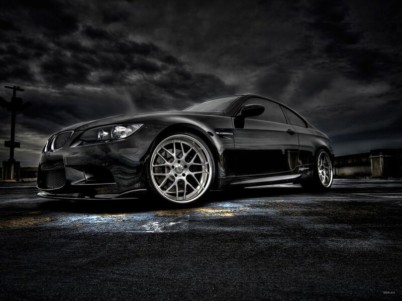 Black Sports Car — Dramatic, Night, Photograph, Sky, Road, Gray