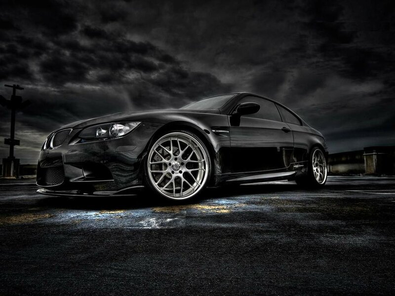 Black Sports Car — Dramatic, Night, Photograph, Sky