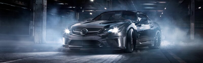 Black Sports Car — Dramatic, Night, Photograph, Smoke